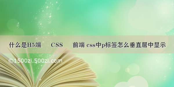 什么是H5端 – CSS – 前端 css中p标签怎么垂直居中显示