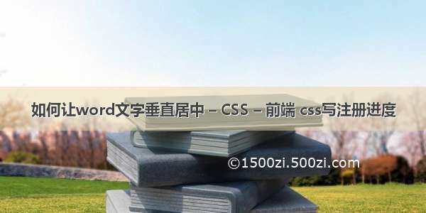 如何让word文字垂直居中 – CSS – 前端 css写注册进度