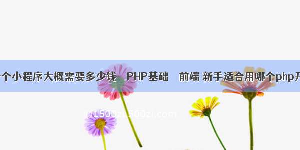 商家做一个小程序大概需要多少钱 – PHP基础 – 前端 新手适合用哪个php开发工具