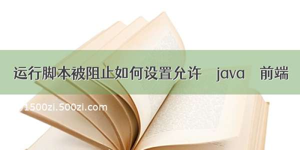 运行脚本被阻止如何设置允许 – java – 前端