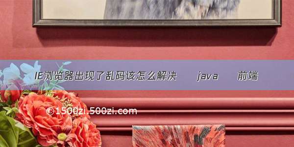 IE浏览器出现了乱码该怎么解决 – java – 前端