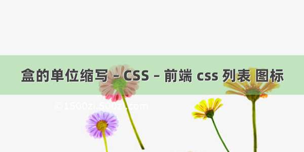盒的单位缩写 – CSS – 前端 css 列表 图标