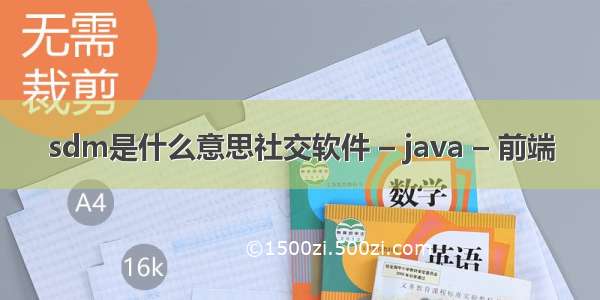 sdm是什么意思社交软件 – java – 前端