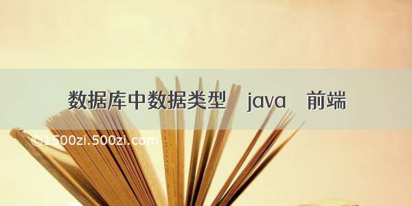 数据库中数据类型 – java – 前端