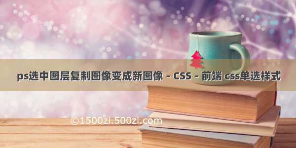 ps选中图层复制图像变成新图像 – CSS – 前端 css单选样式