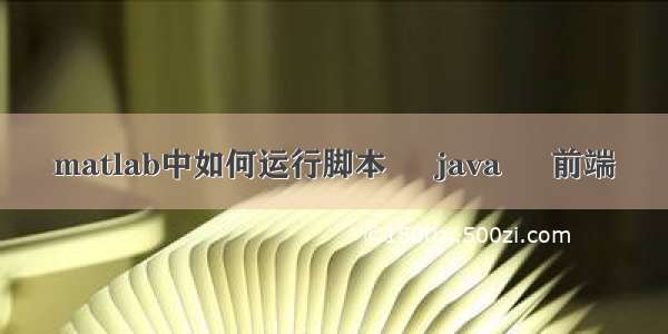 matlab中如何运行脚本 – java – 前端