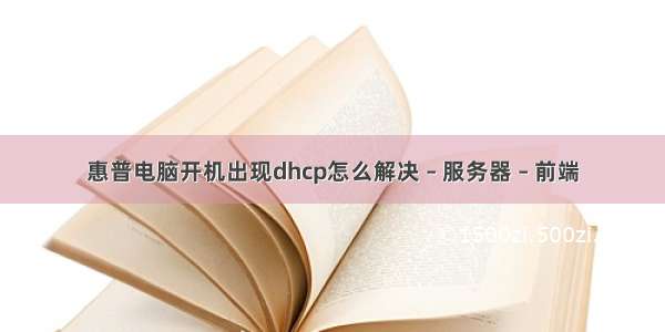 惠普电脑开机出现dhcp怎么解决 – 服务器 – 前端