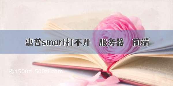 惠普smart打不开 – 服务器 – 前端