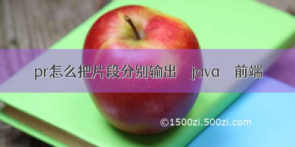 pr怎么把片段分别输出 – java – 前端