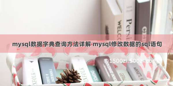 mysql数据字典查询方法详解 mysql修改数据的sql语句