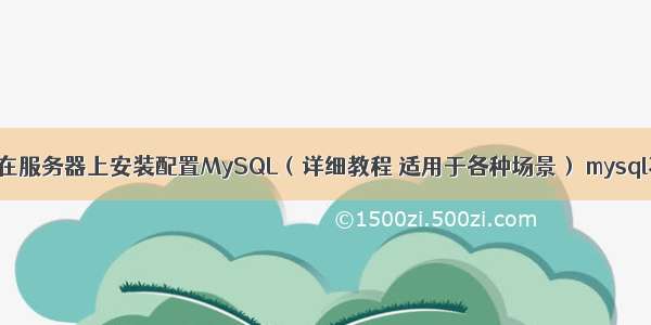 如何在服务器上安装配置MySQL（详细教程 适用于各种场景） mysql不是