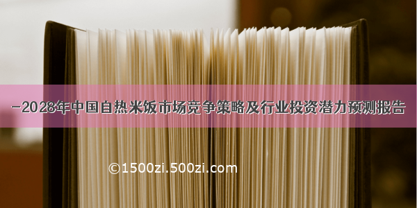 -2028年中国自热米饭市场竞争策略及行业投资潜力预测报告