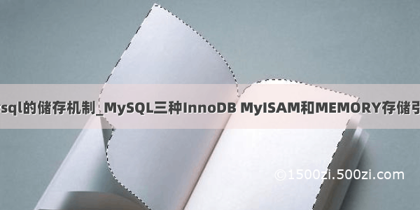 3种mysql的储存机制_MySQL三种InnoDB MyISAM和MEMORY存储引擎对比