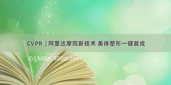 CVPR  | 阿里达摩院新技术 美体塑形一键就成