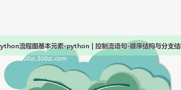 python流程图基本元素-python | 控制流语句-顺序结构与分支结构