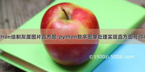 python绘制灰度图片直方图-python数字图像处理实现直方图与均衡化