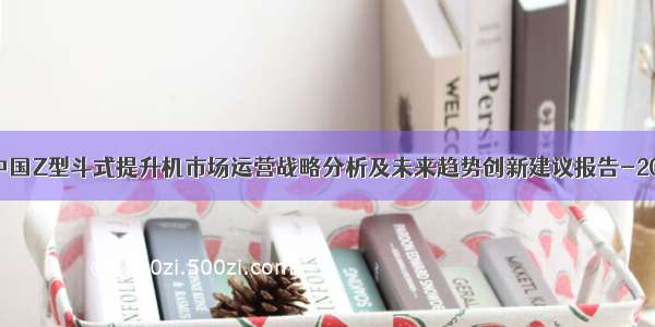 全球与中国Z型斗式提升机市场运营战略分析及未来趋势创新建议报告-2027年版