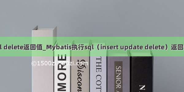 mysql delete返回值_Mybatis执行sql（insert update delete）返回值问题