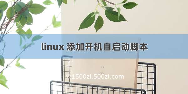 linux 添加开机自启动脚本