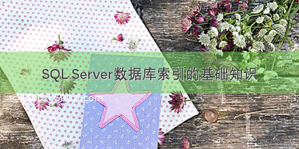 SQL Server数据库索引的基础知识