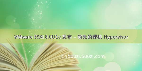 VMware ESXi 8.0U1c 发布 - 领先的裸机 Hypervisor