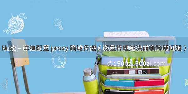 Nuxt - 详细配置 proxy 跨域代理（设置代理解决前端跨域问题）