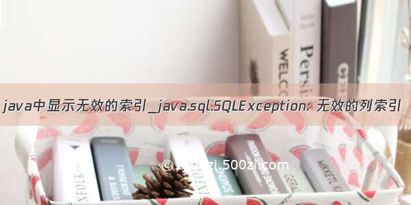 java中显示无效的索引_java.sql.SQLException: 无效的列索引