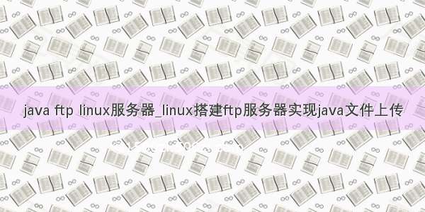 java ftp linux服务器_linux搭建ftp服务器实现java文件上传