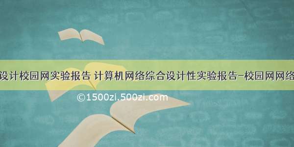 计算机网络设计校园网实验报告 计算机网络综合设计性实验报告-校园网网络构建方案设