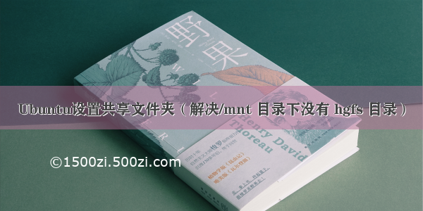 Ubuntu设置共享文件夹（解决/mnt 目录下没有 hgfs 目录）