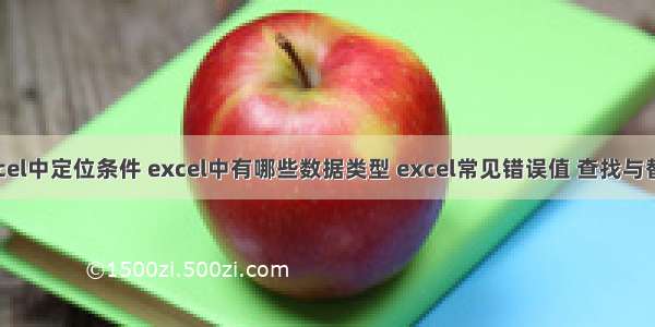 excel中定位条件 excel中有哪些数据类型 excel常见错误值 查找与替换