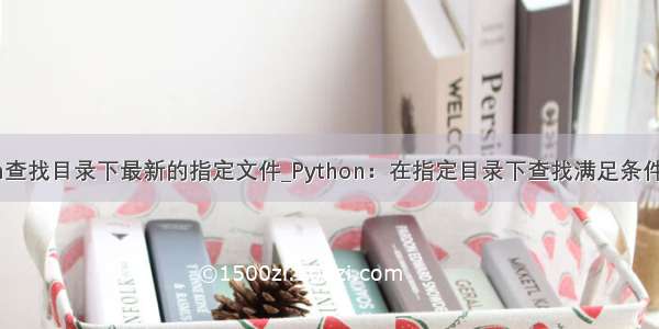 python查找目录下最新的指定文件_Python：在指定目录下查找满足条件的文件