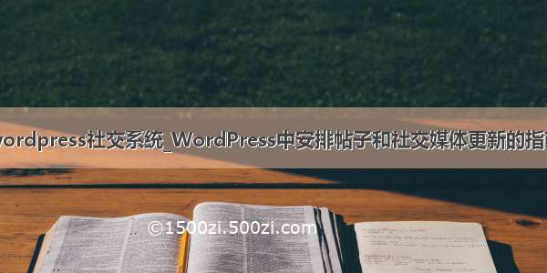 wordpress社交系统_WordPress中安排帖子和社交媒体更新的指南