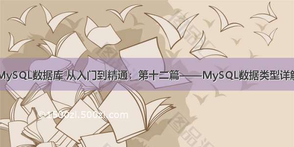 MySQL数据库 从入门到精通：第十二篇——MySQL数据类型详解