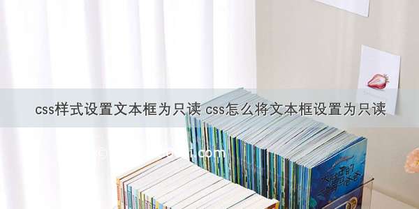 css样式设置文本框为只读 css怎么将文本框设置为只读