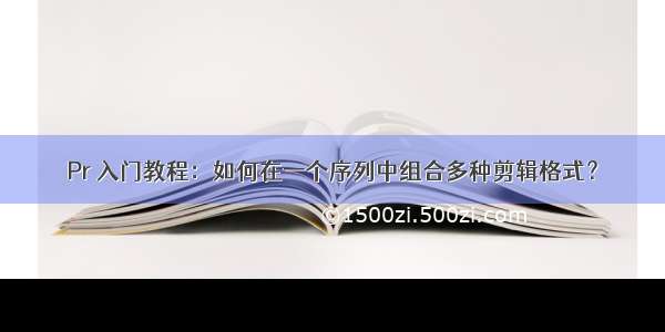 Pr 入门教程：如何在一个序列中组合多种剪辑格式？