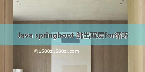 Java springboot 跳出双层for循环