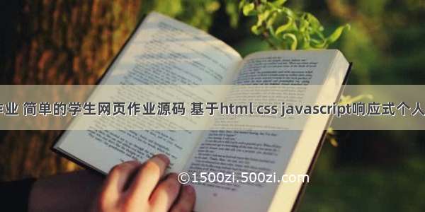 Web前端大作业 简单的学生网页作业源码 基于html css javascript响应式个人相册博客网站