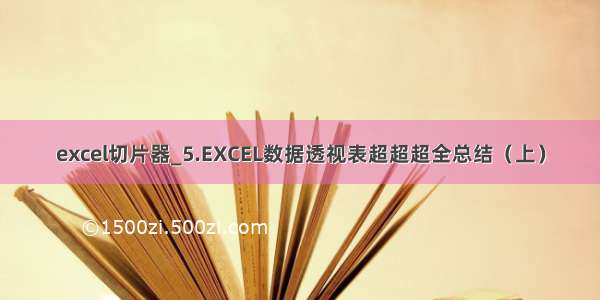 excel切片器_5.EXCEL数据透视表超超超全总结（上）