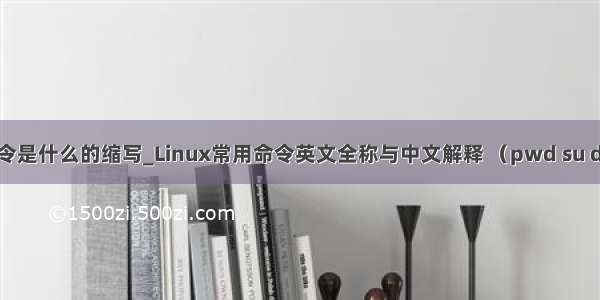 pwd命令是什么的缩写_Linux常用命令英文全称与中文解释 （pwd su df du等）