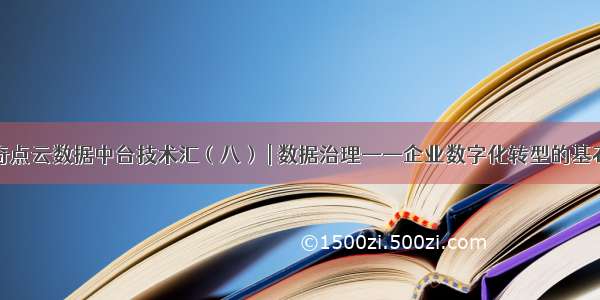 奇点云数据中台技术汇（八） | 数据治理——企业数字化转型的基石