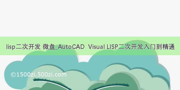 lisp二次开发 微盘_AutoCAD  Visual LISP二次开发入门到精通