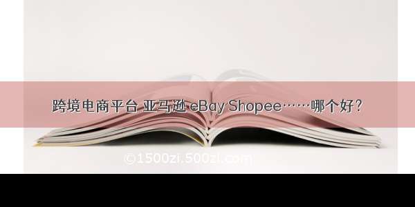 跨境电商平台 亚马逊 eBay Shopee……哪个好？