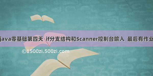 java零基础第四天  if分支结构和Scanner控制台输入  最后有作业