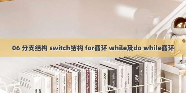 06 分支结构 switch结构 for循环 while及do while循环