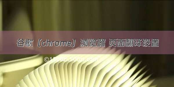 谷歌（chrome）浏览器 页面翻译设置