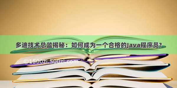 多迪技术总监揭秘：如何成为一个合格的Java程序员?