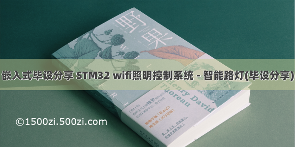 嵌入式毕设分享 STM32 wifi照明控制系统 - 智能路灯(毕设分享)