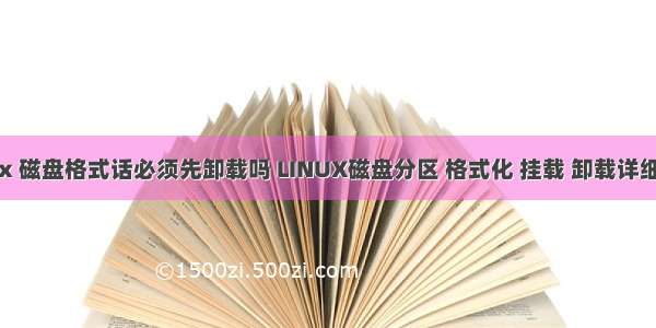 linux 磁盘格式话必须先卸载吗 LINUX磁盘分区 格式化 挂载 卸载详细过程