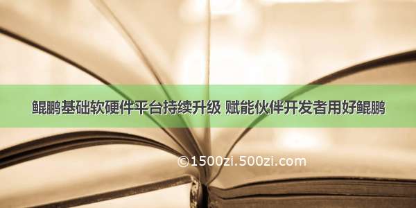 鲲鹏基础软硬件平台持续升级 赋能伙伴开发者用好鲲鹏